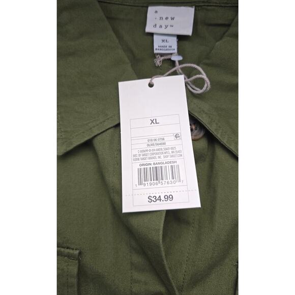 A New Day Women's Olive Green Utility Trucker Jacket- Size XL - Picture 4 of 5